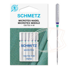 Agulha 130/705 H M 70/10 Microtex Schmetz bordado/costura